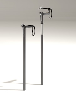 A lightweight, durable walking cane standing against a neutral background