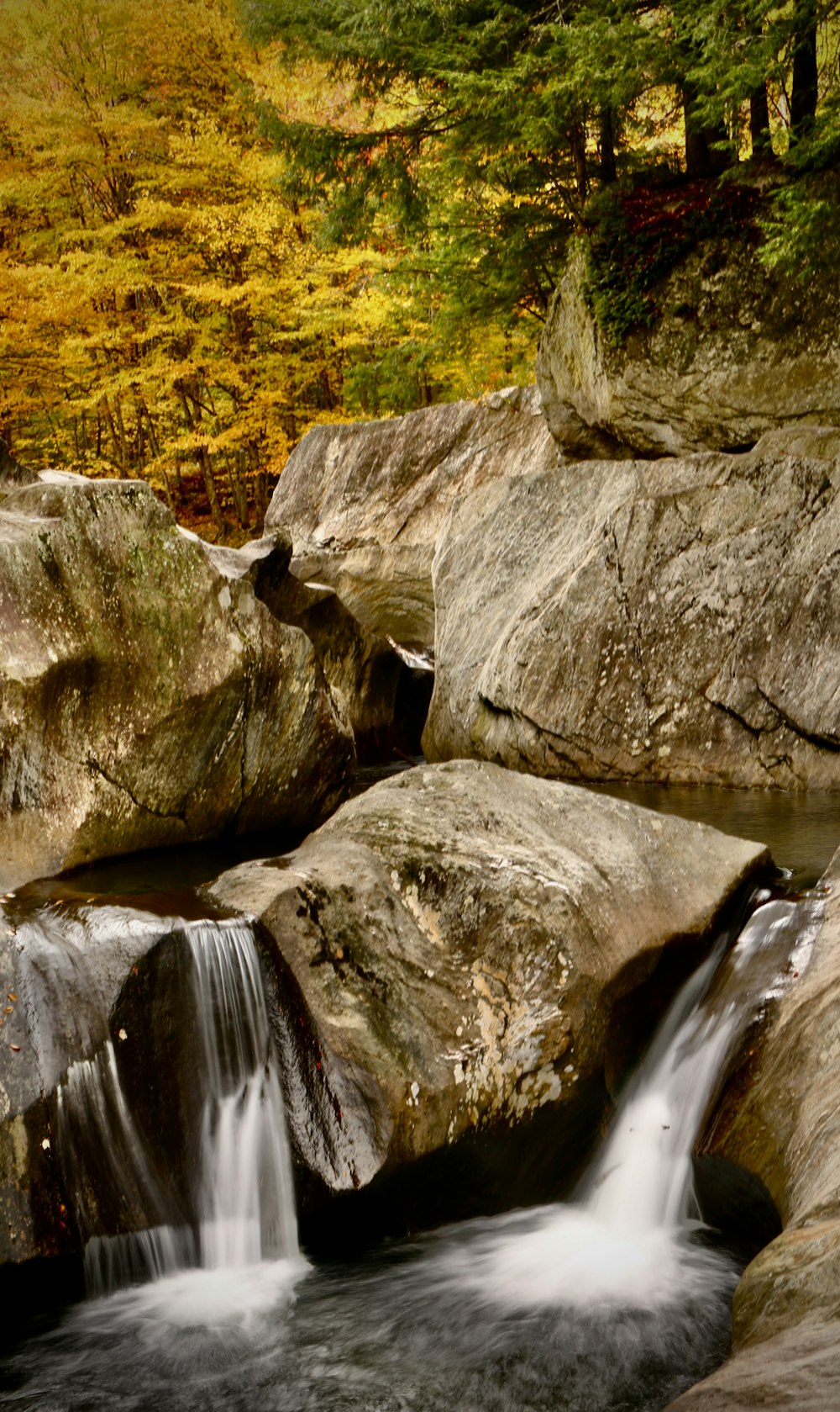 a waterfall over rocks