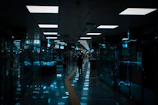a person walking in a large room