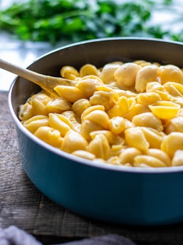 a bowl of macaroni and cheese