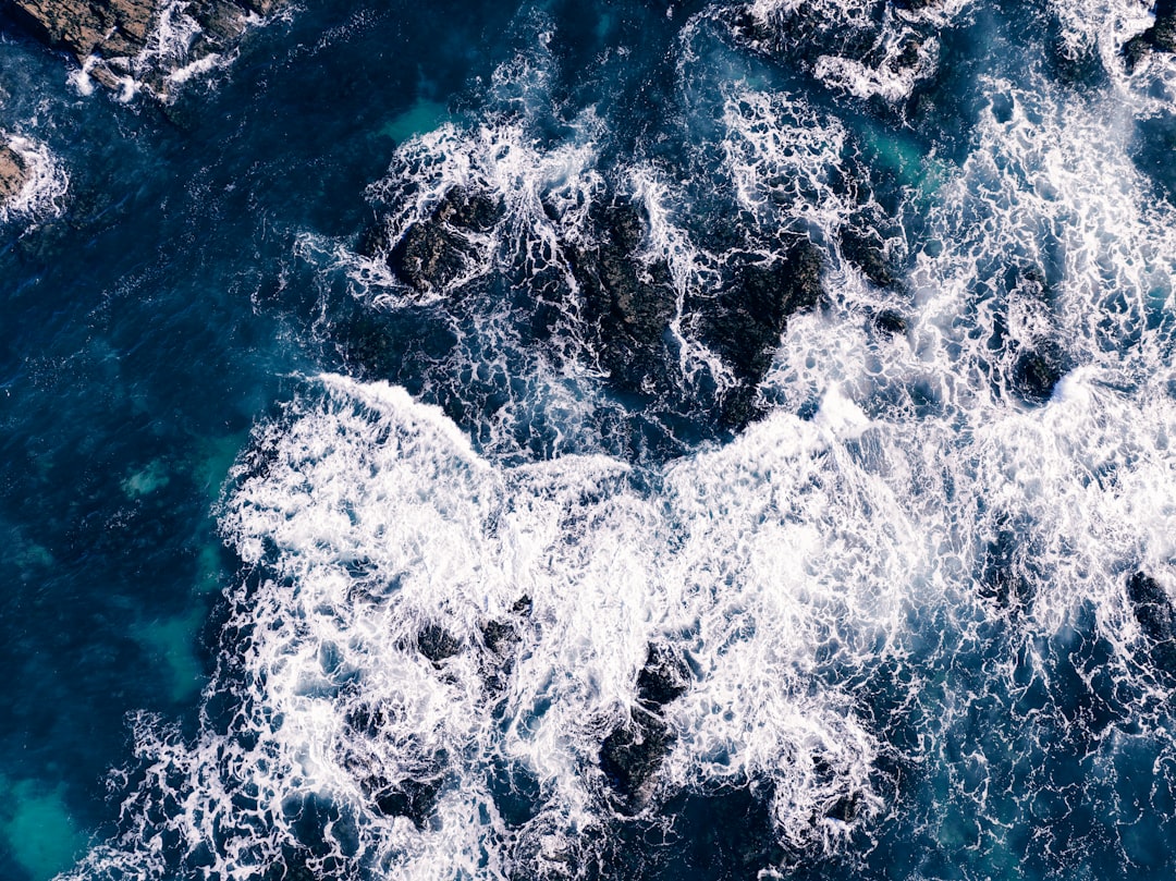 a wave in the ocean, This shot was taken at Cornwall, England, UK using mavic 3 drone.