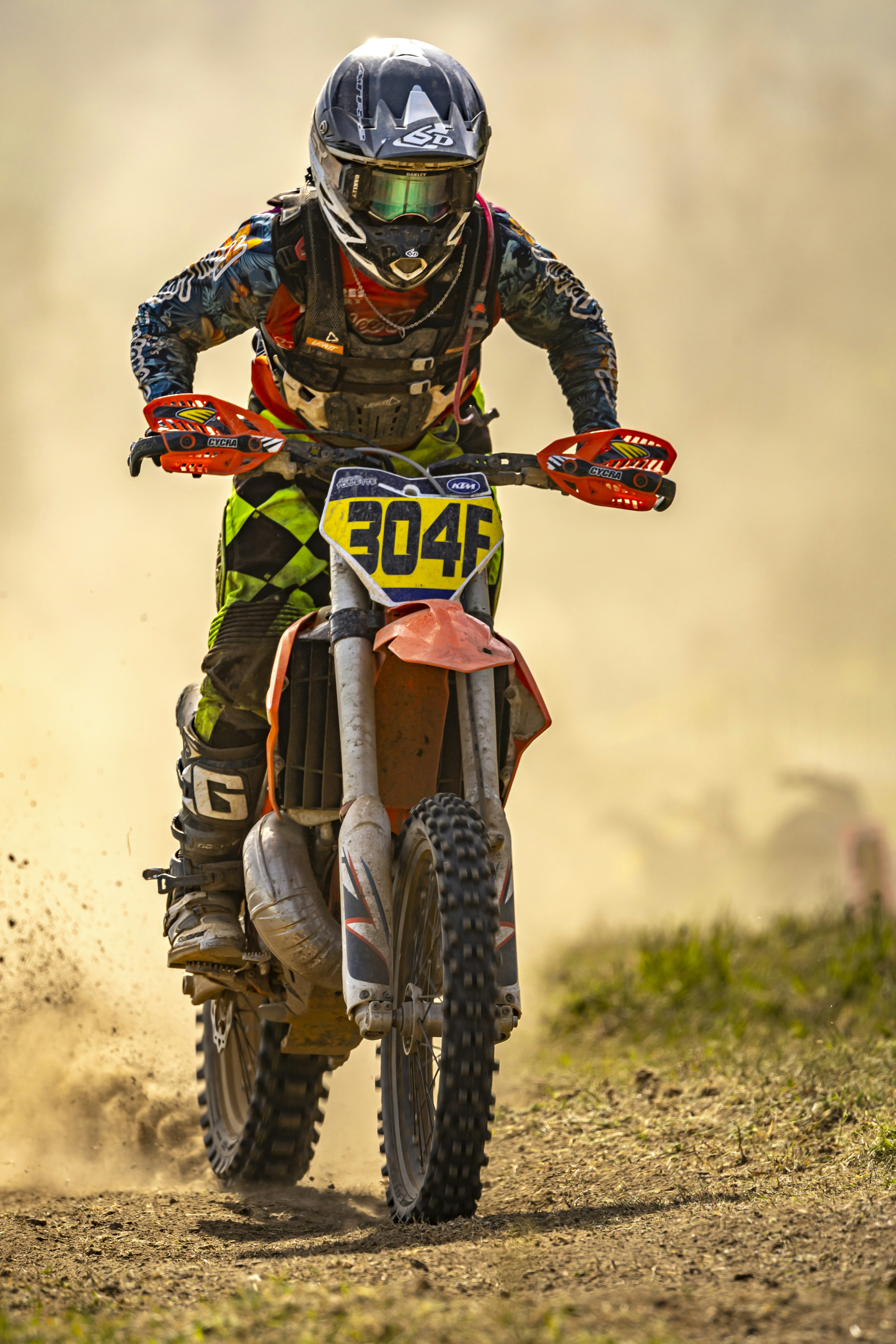 a man riding a dirt bike