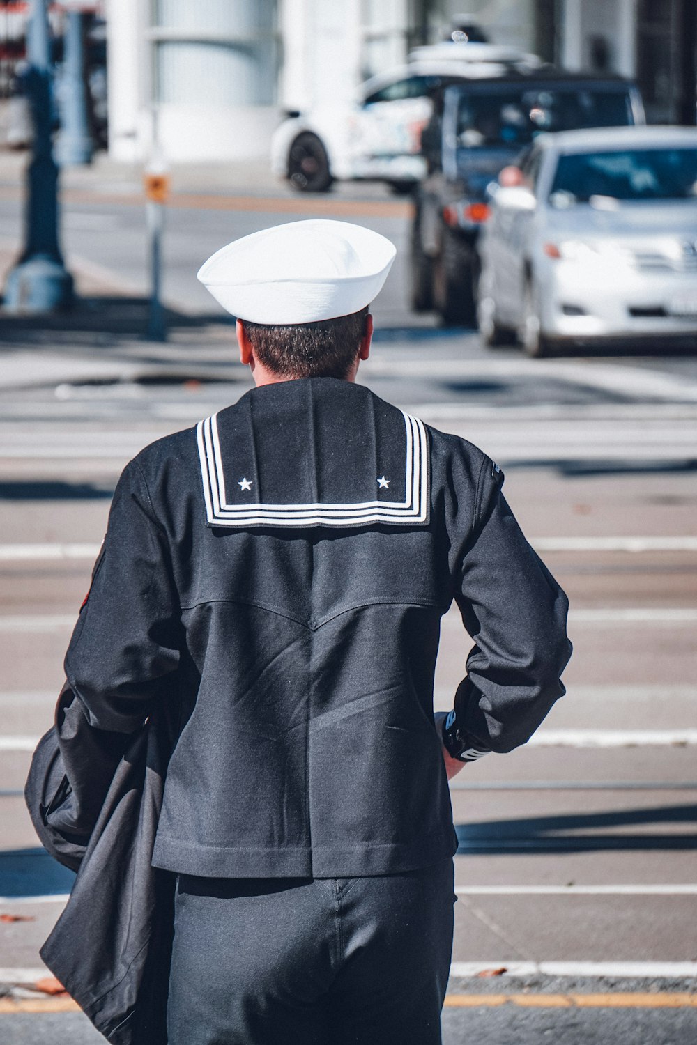 a person wearing a police uniform