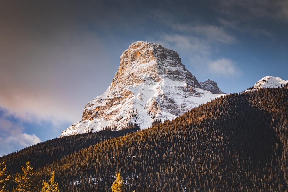 a mountain with snow on it