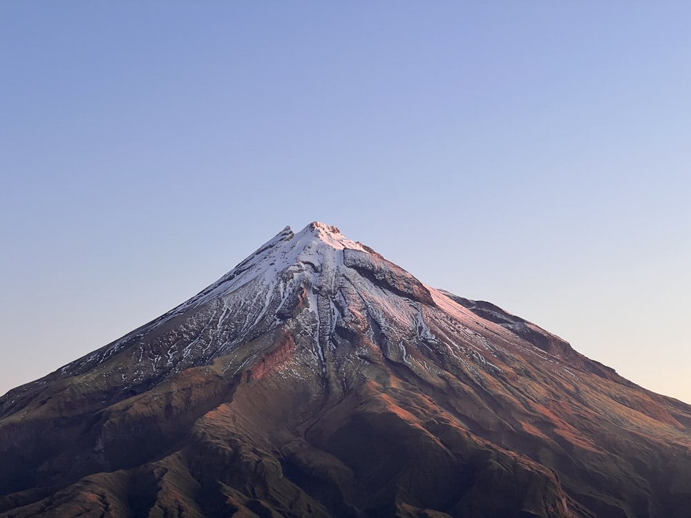 a mountain with snow