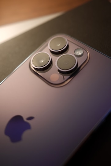Close-up of iPhone 16 Pro showing its elegant design and camera details