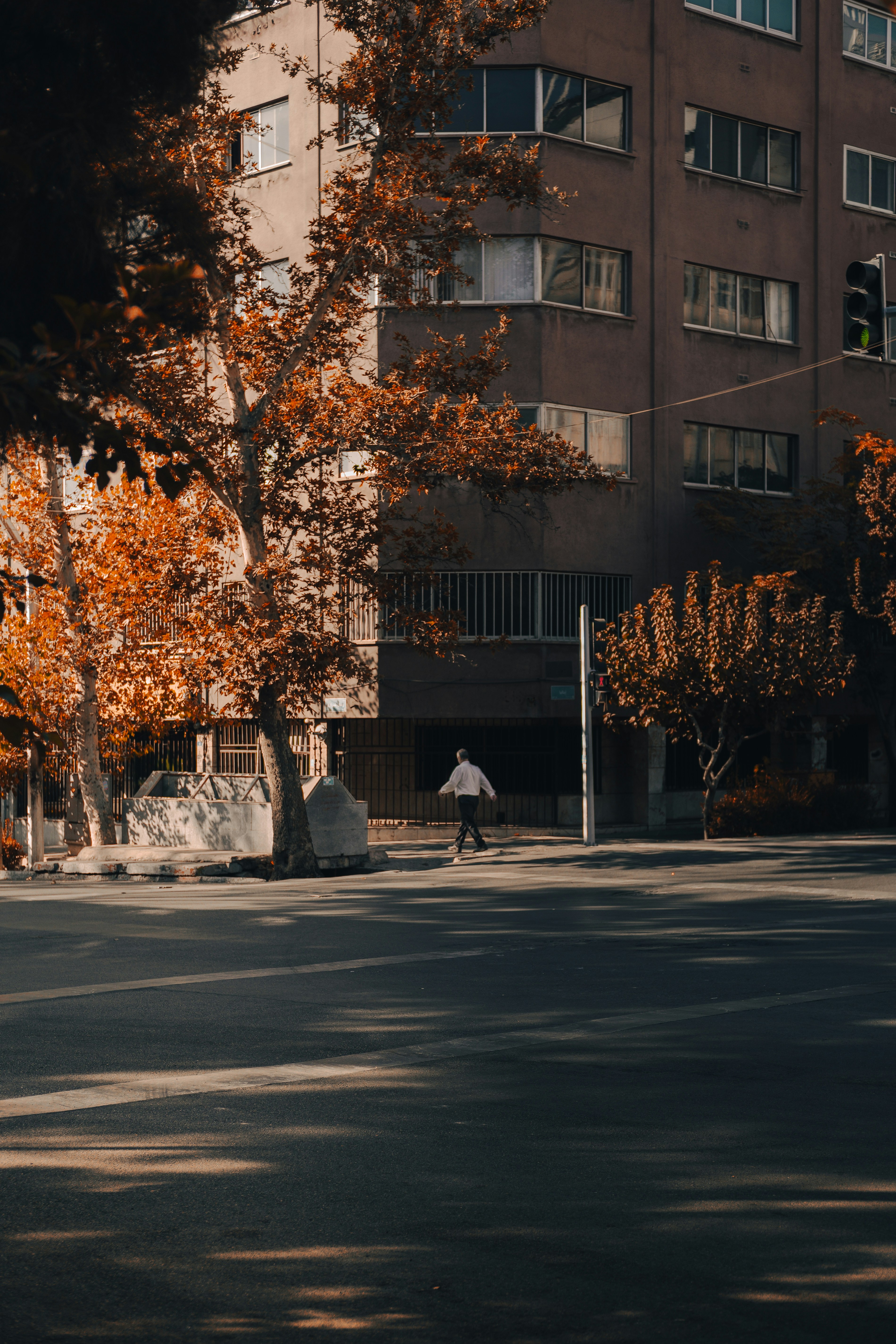 a person walking on a street