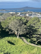 A serene landscape featuring a lush green park with people engaging in community activities, symbolizing growth and connection.