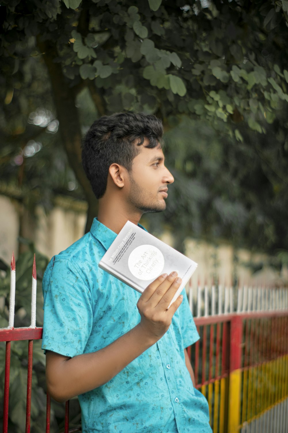 a man reading a book