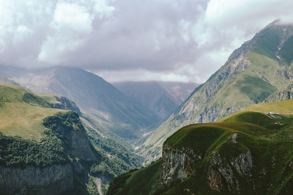 a valley between mountains