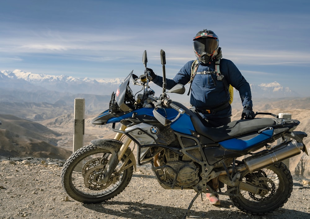 a man on a motorcycle