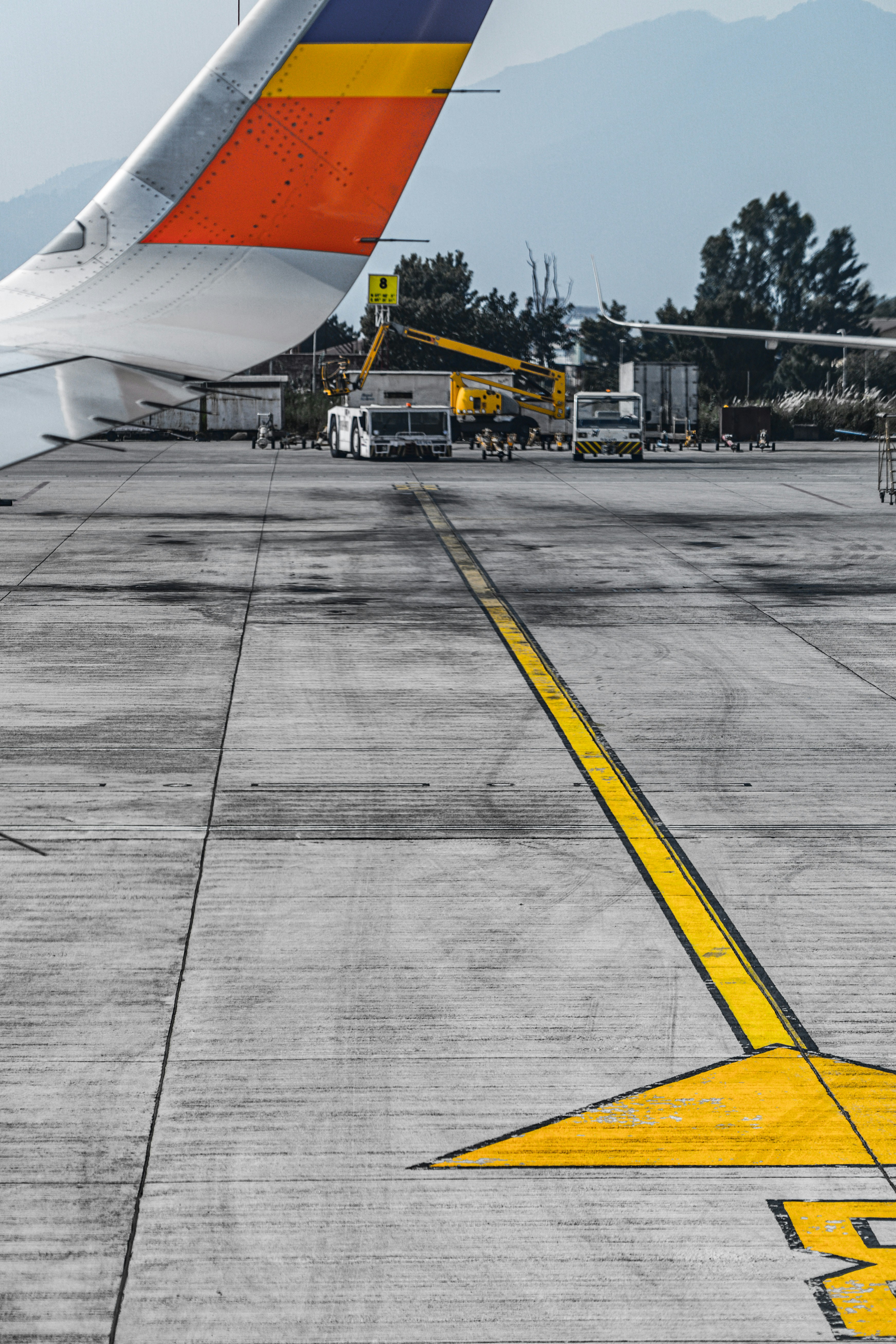 a plane on the runway