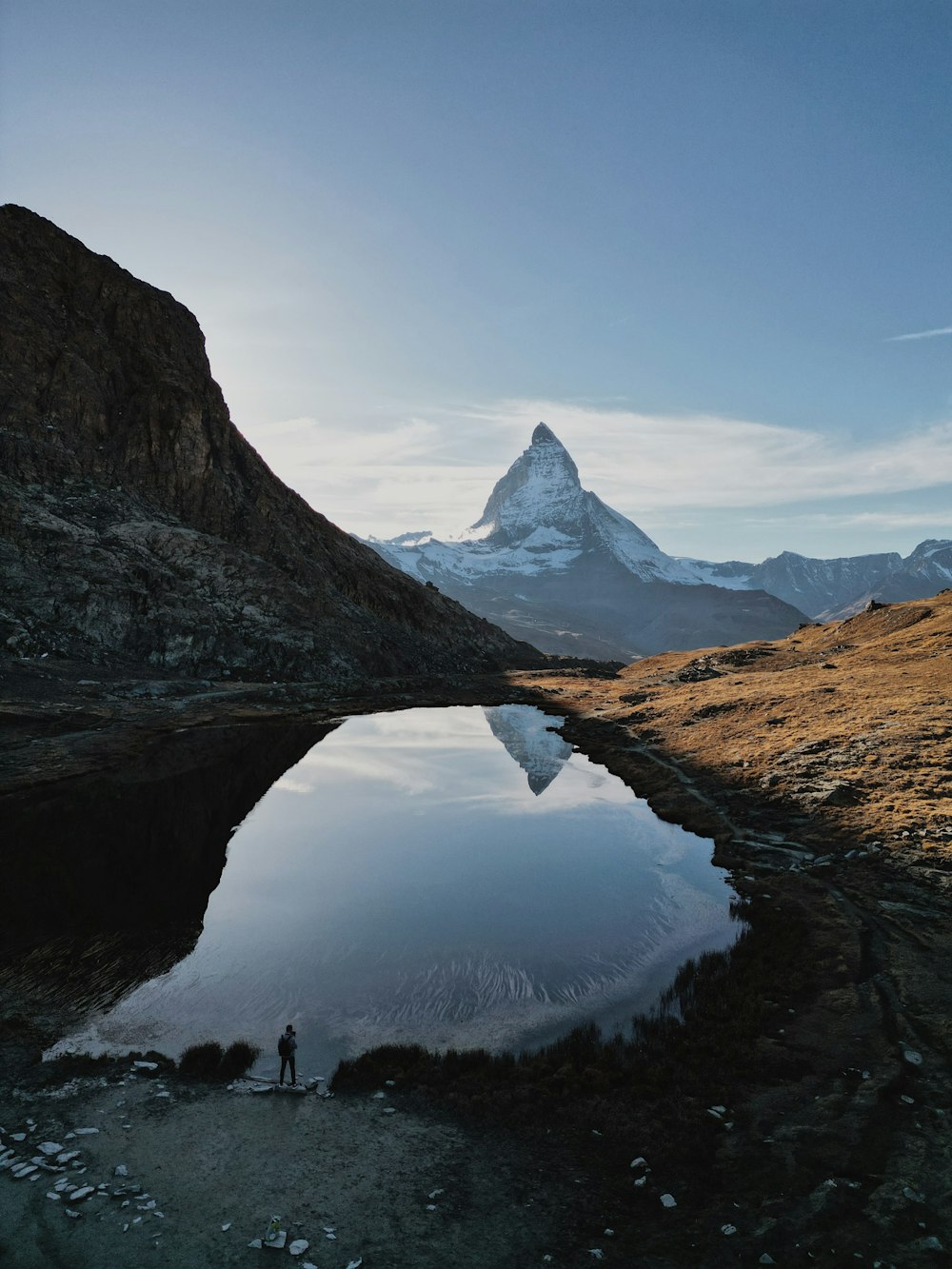 a person standing in a lake