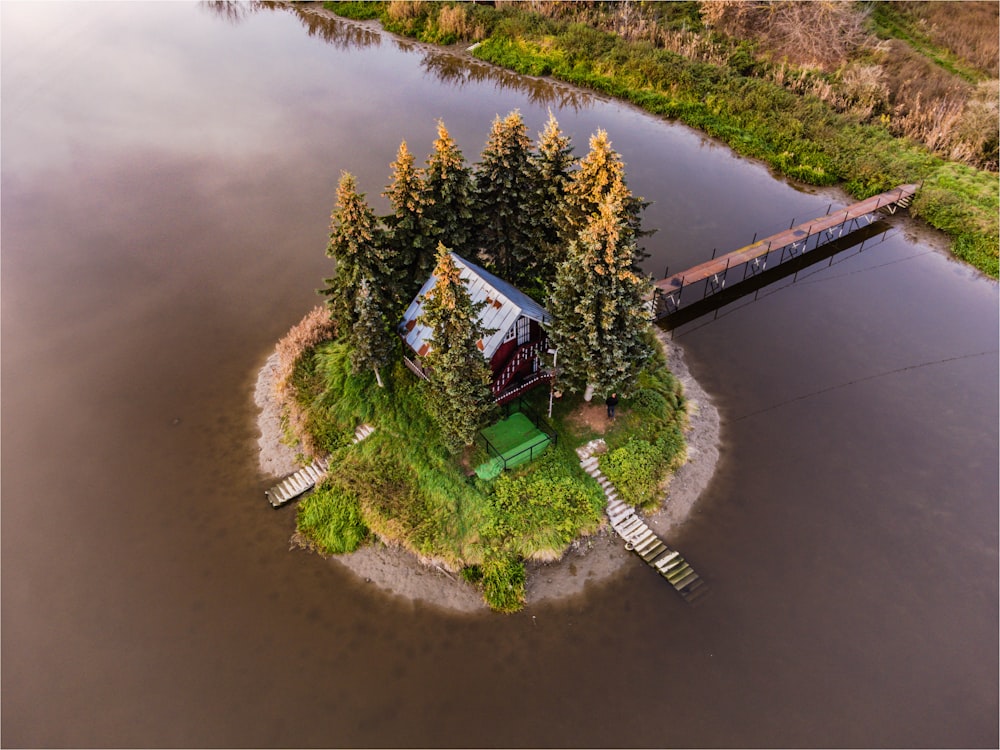 a house on a small island