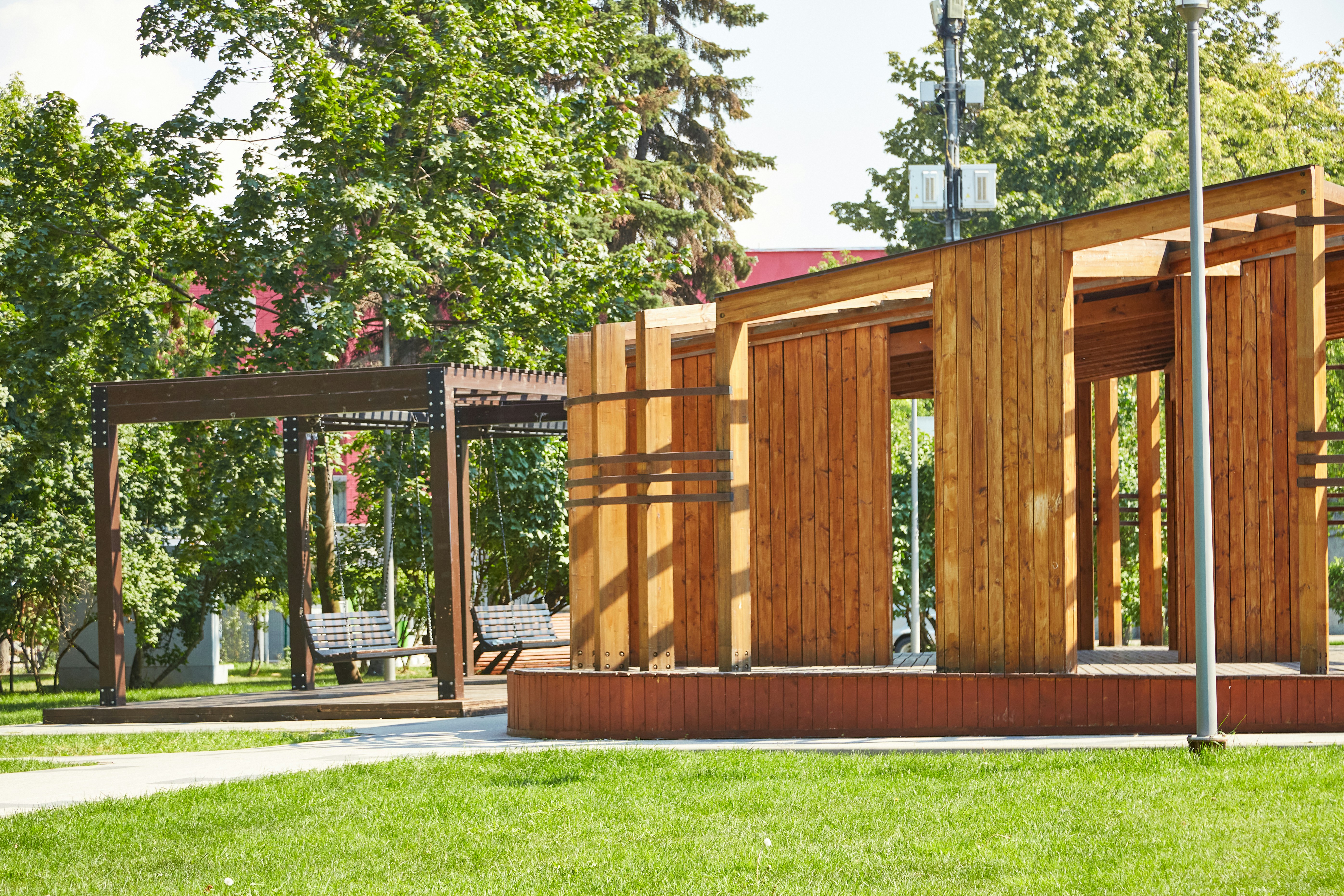 a wood fence with a metal frame