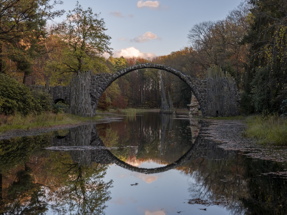 a bridge over a river