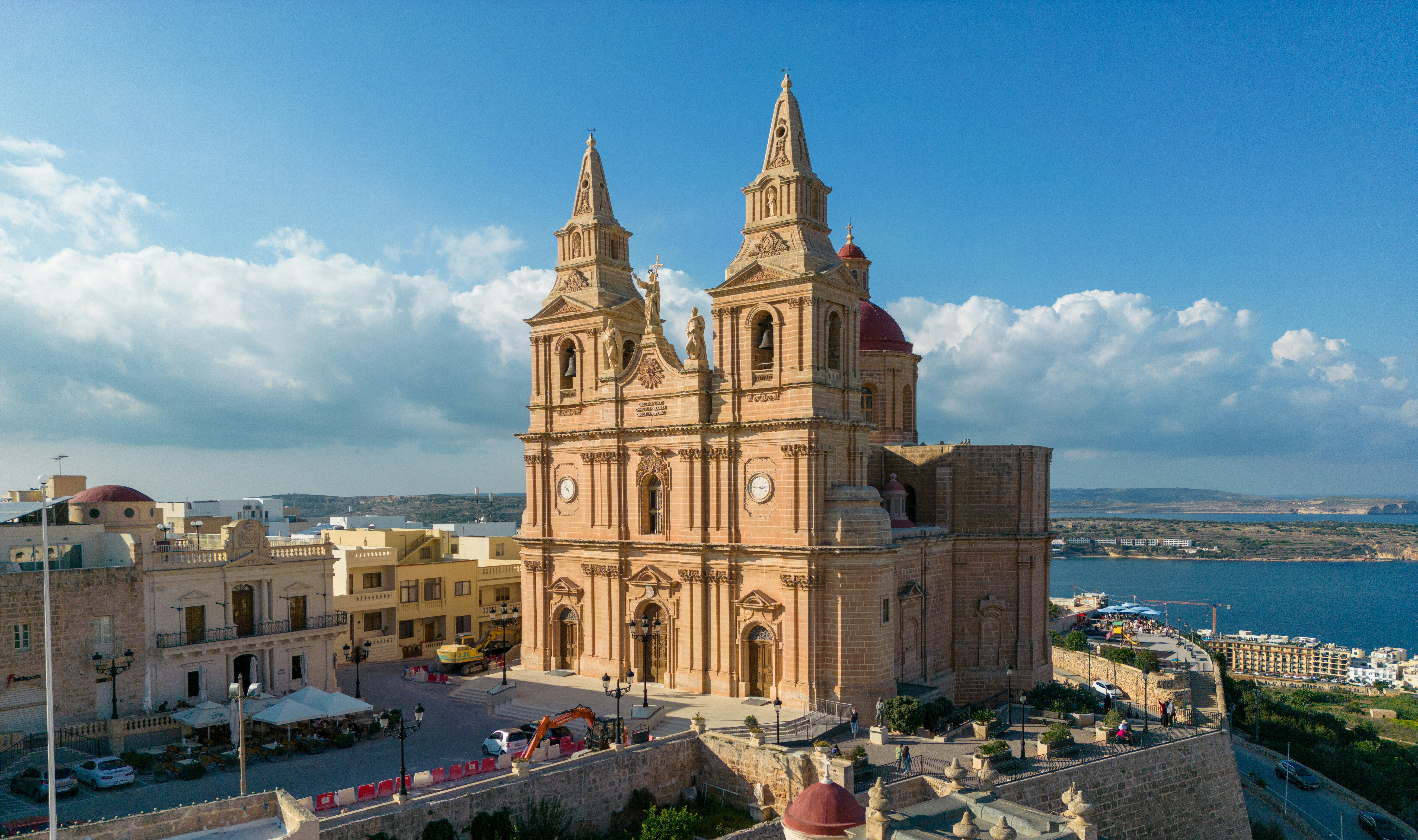 a large building with a tower