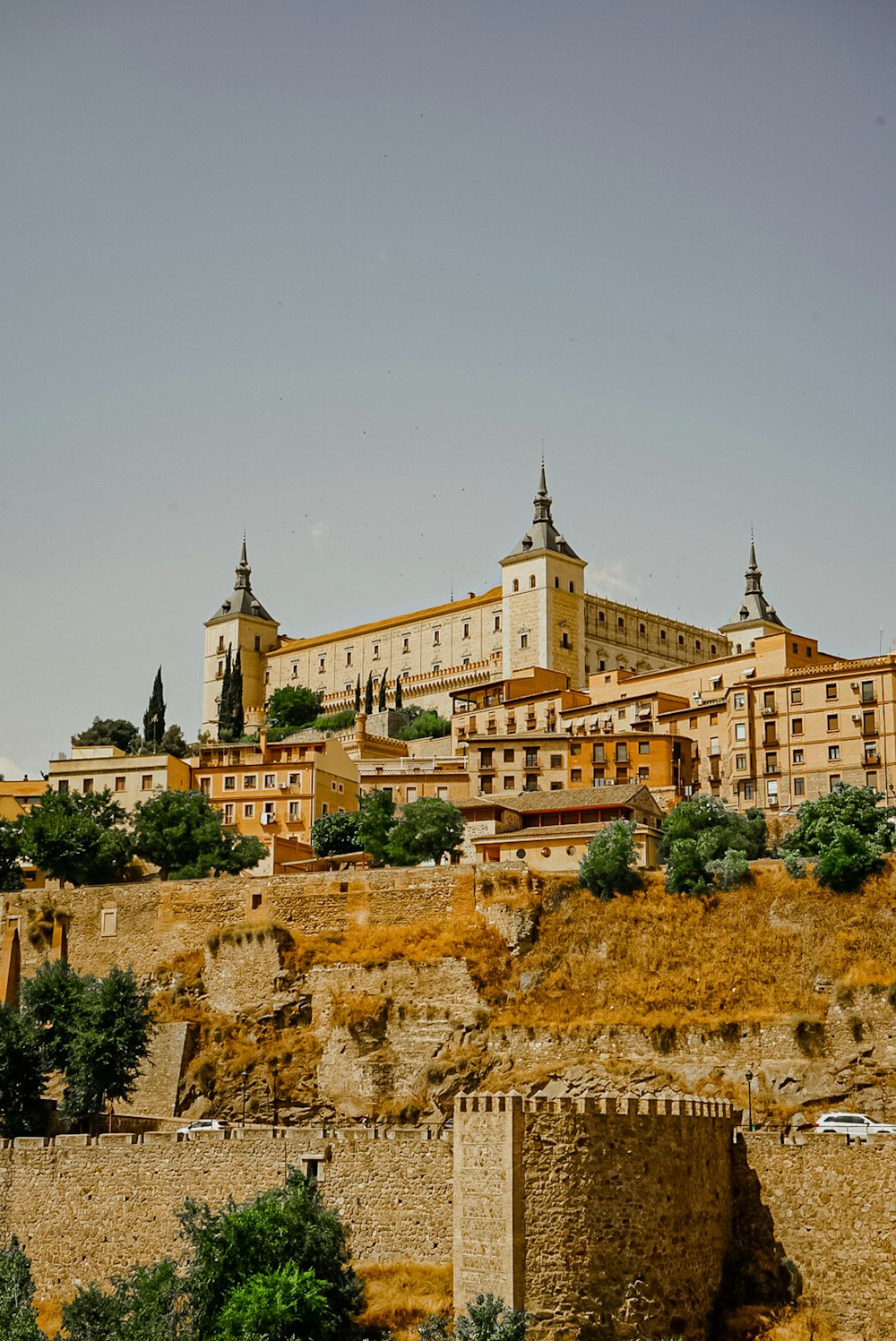 a large building with towers