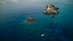 a group of rocks in the water