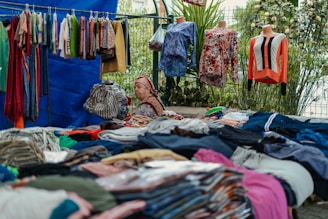 a person sitting on a bed