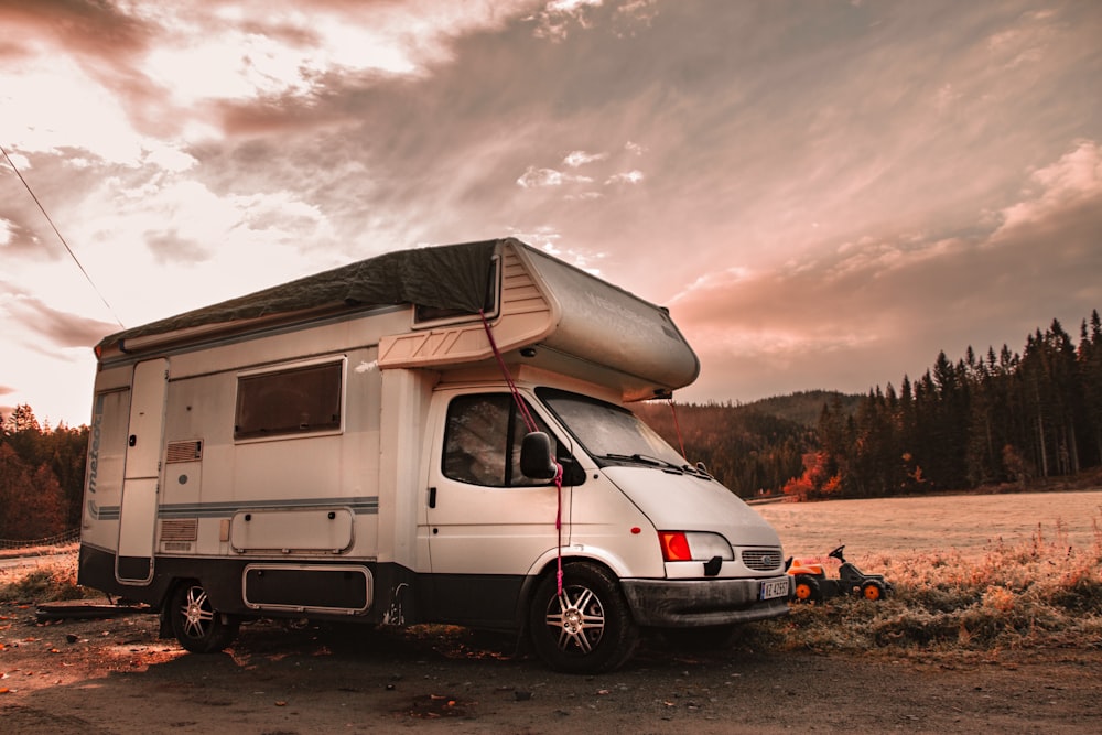 a white van with a solar panel