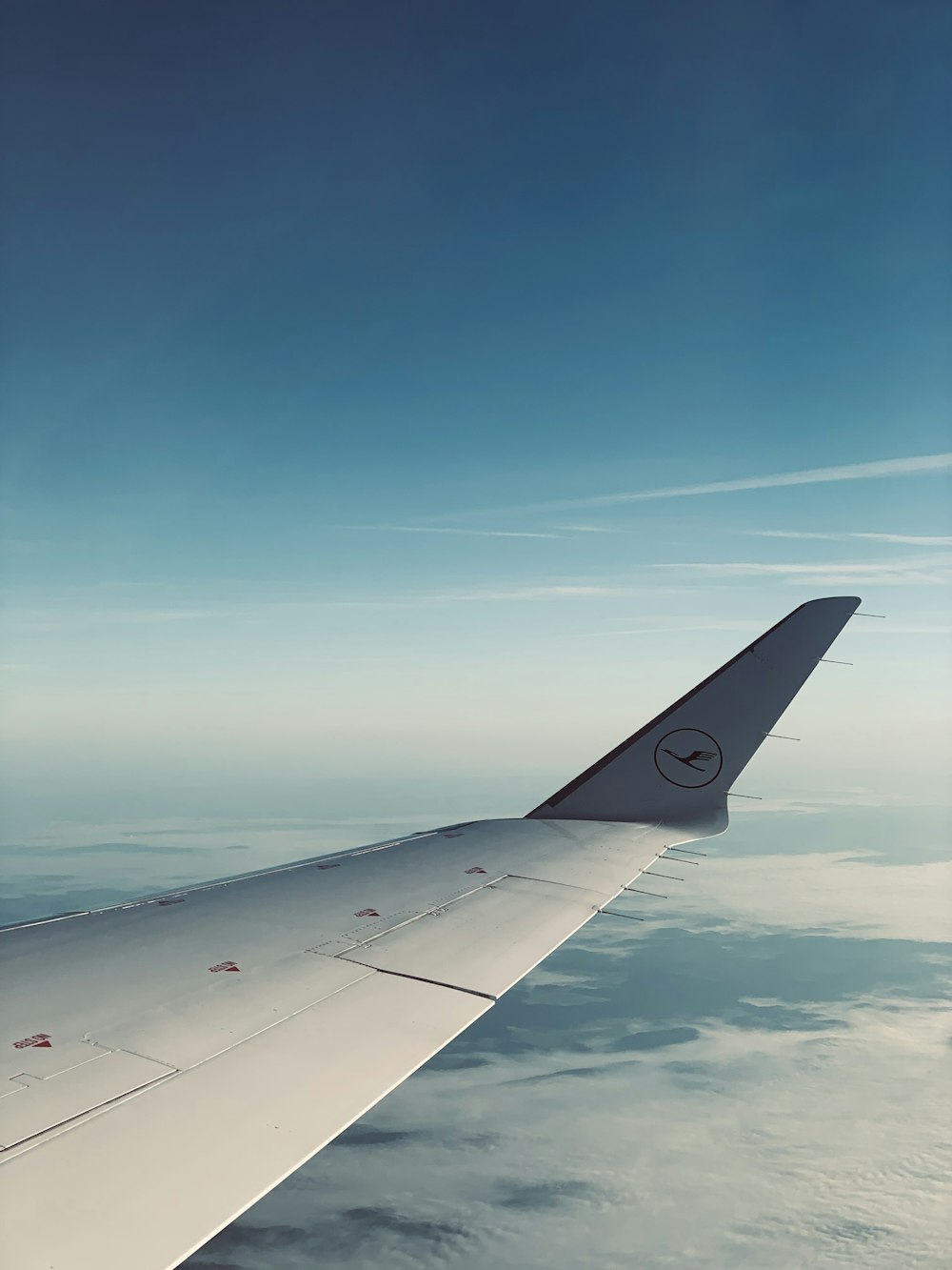 the wing of an airplane