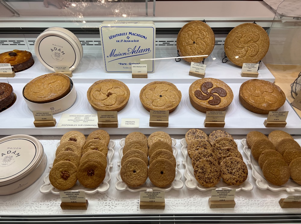 a display of pastries