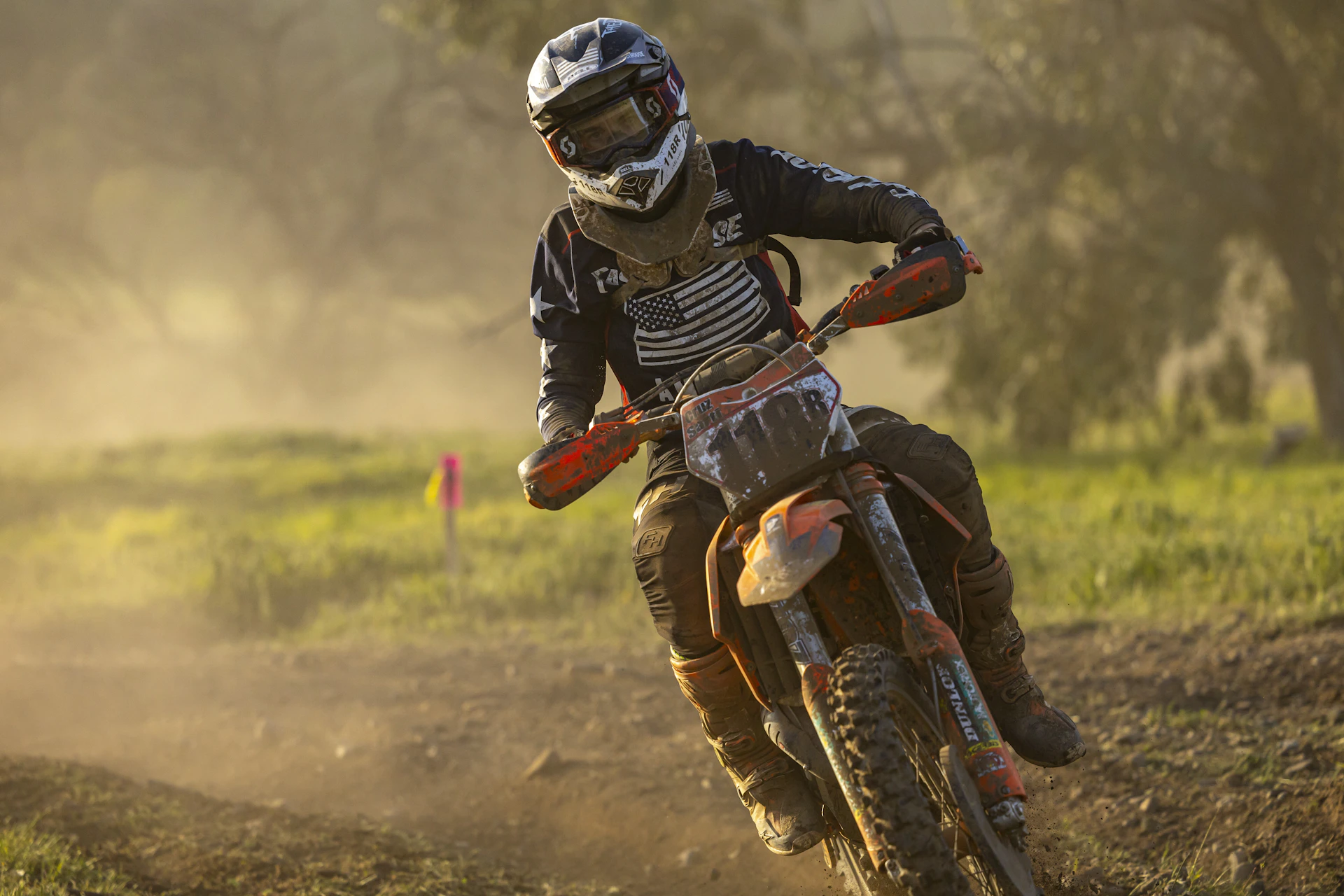 a man riding a dirt bike