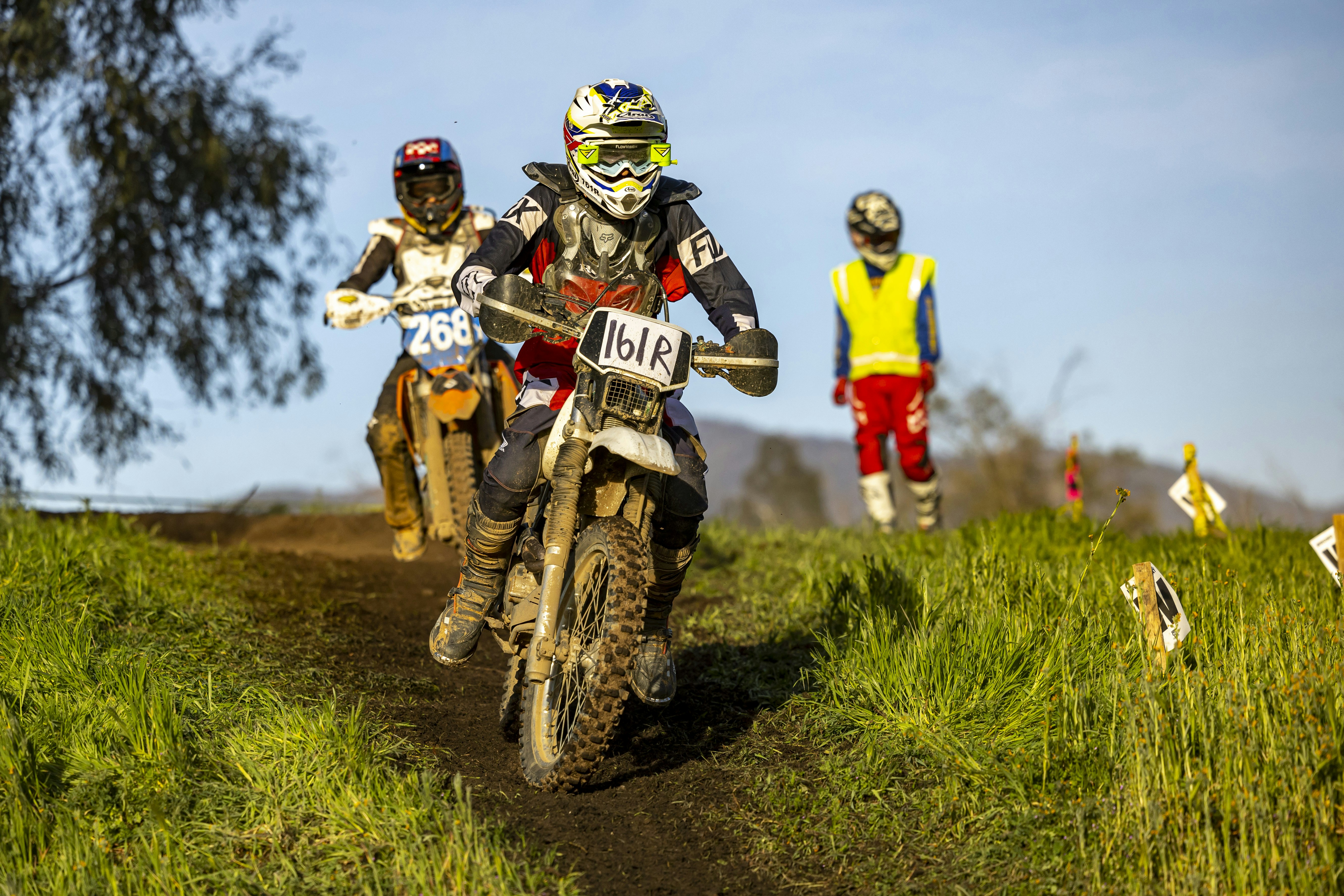 Professional racing motorcycle on track with high-performance engine oil protection