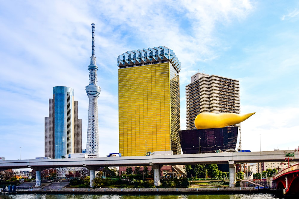 a group of tall buildings