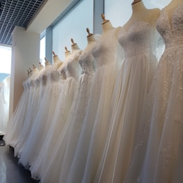 a white dress on a wall