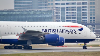 a large airplane on the runway
