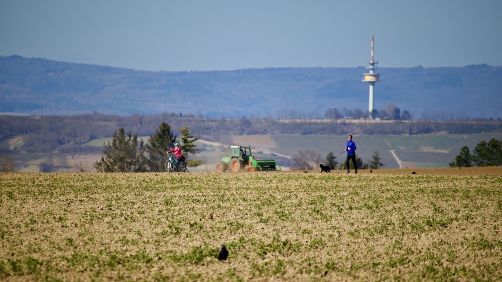 a group of people on a field