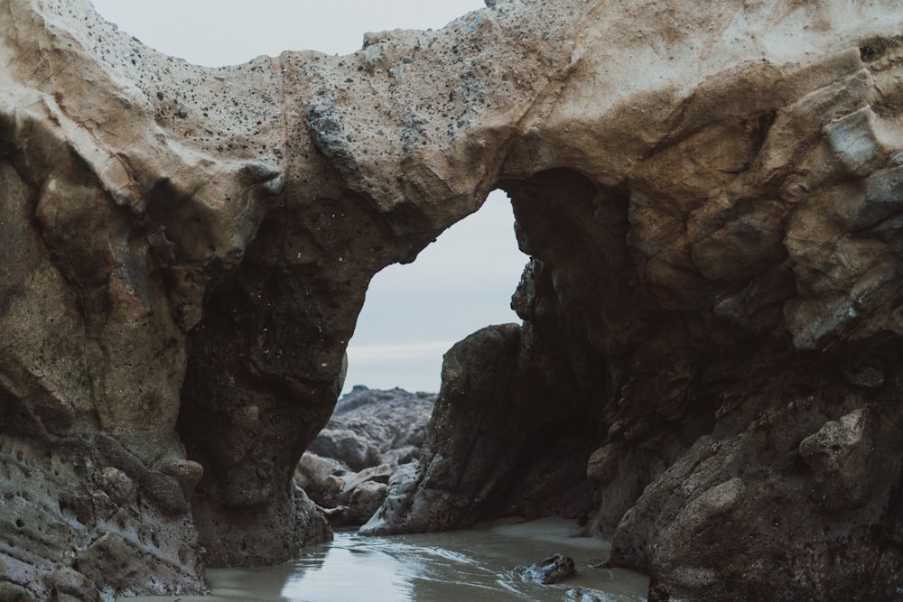 a cave with a body of water in it