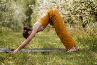 a person doing yoga outside