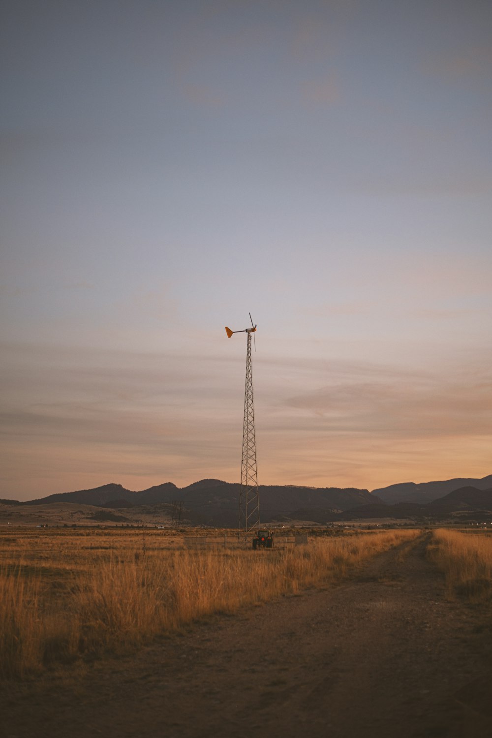 a tower in a field