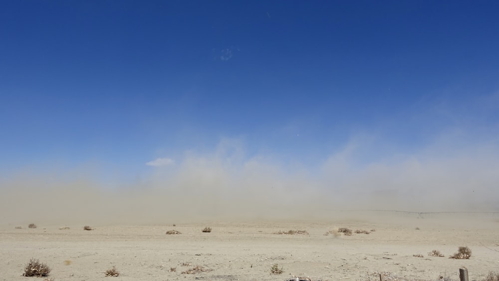 a desert landscape with blue sky