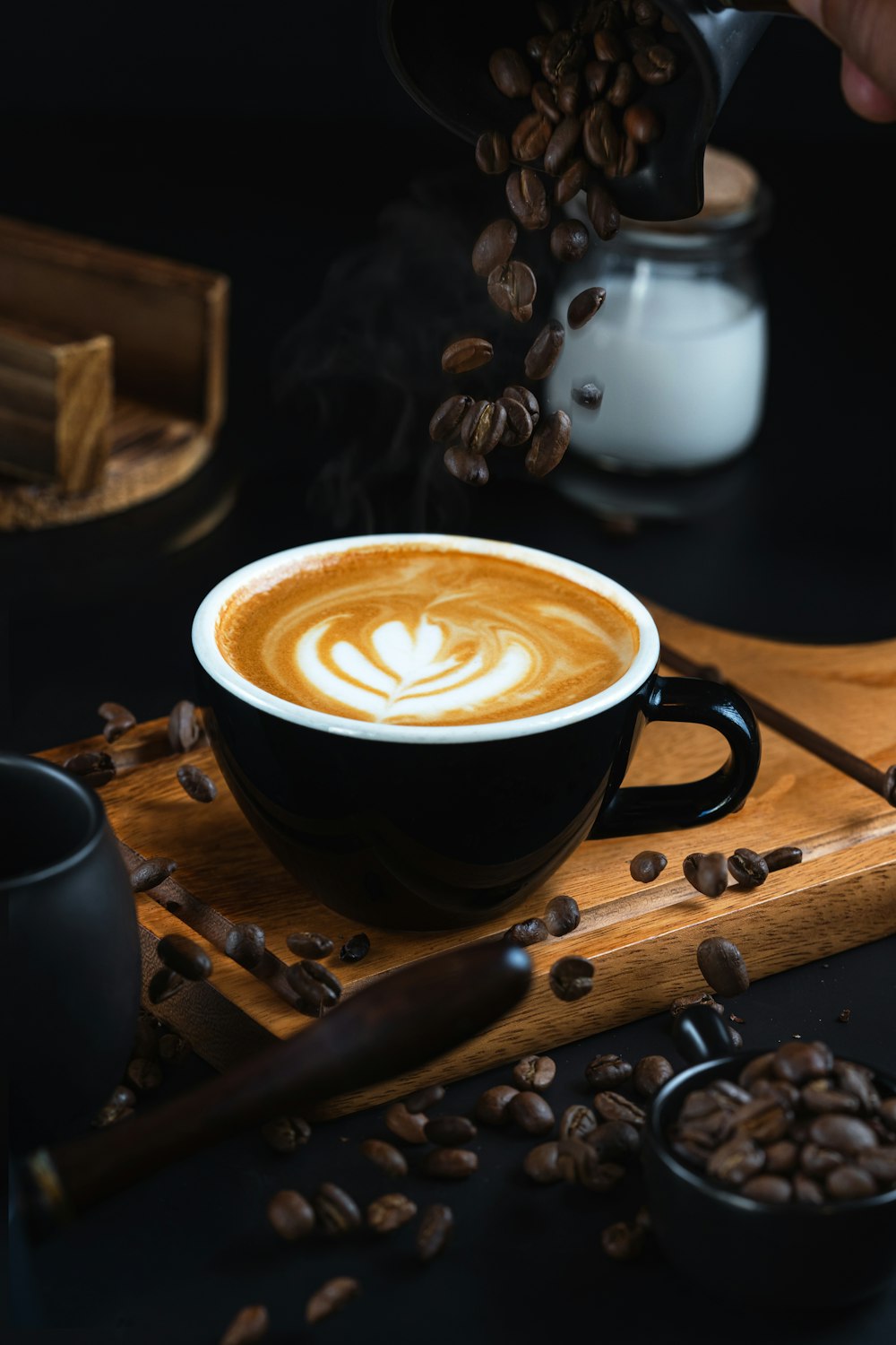 a cup of coffee on a table