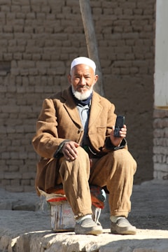a man sitting on a bench