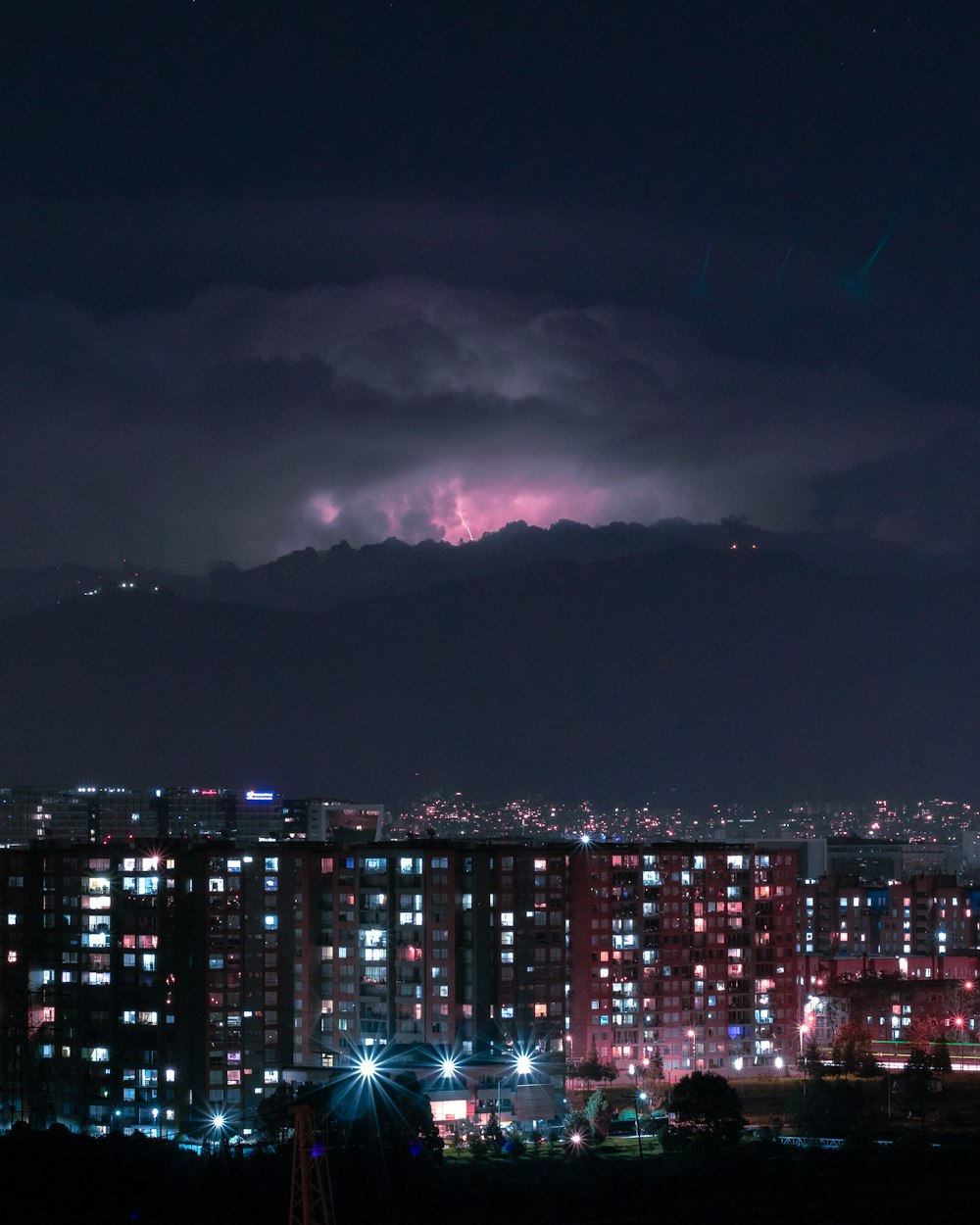 a city at night