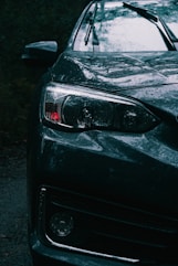the front of a black car
