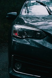 the front of a black car