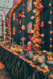 a painting of a garden