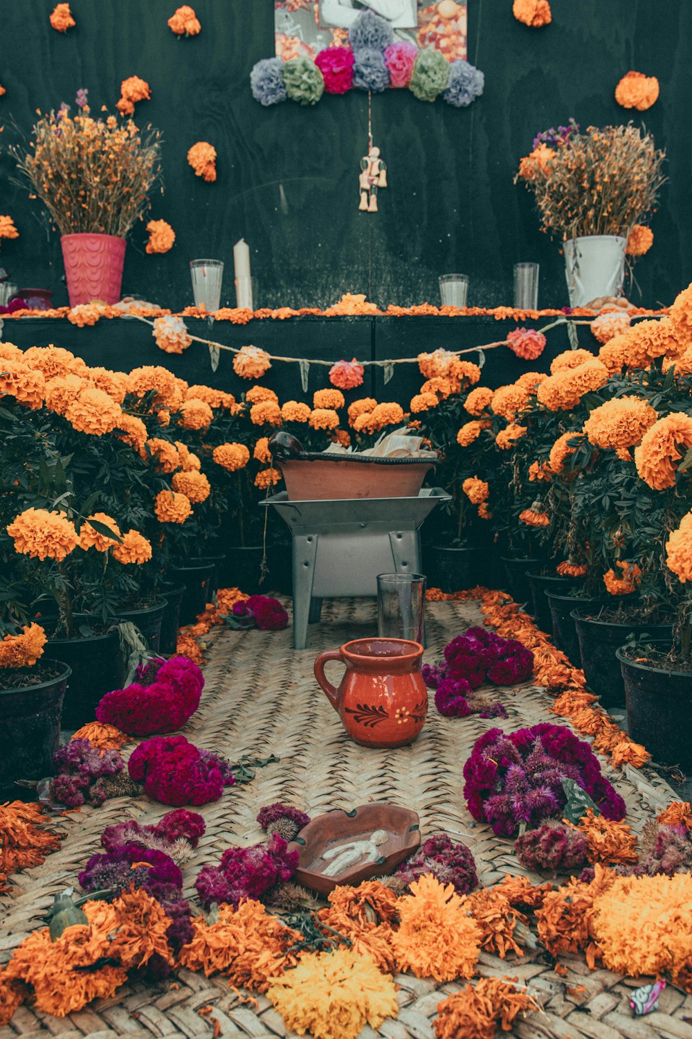 Un groupe de fleurs dans un vase