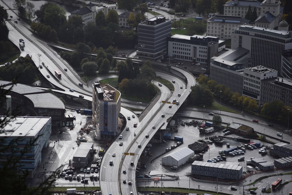 a high angle view of a road