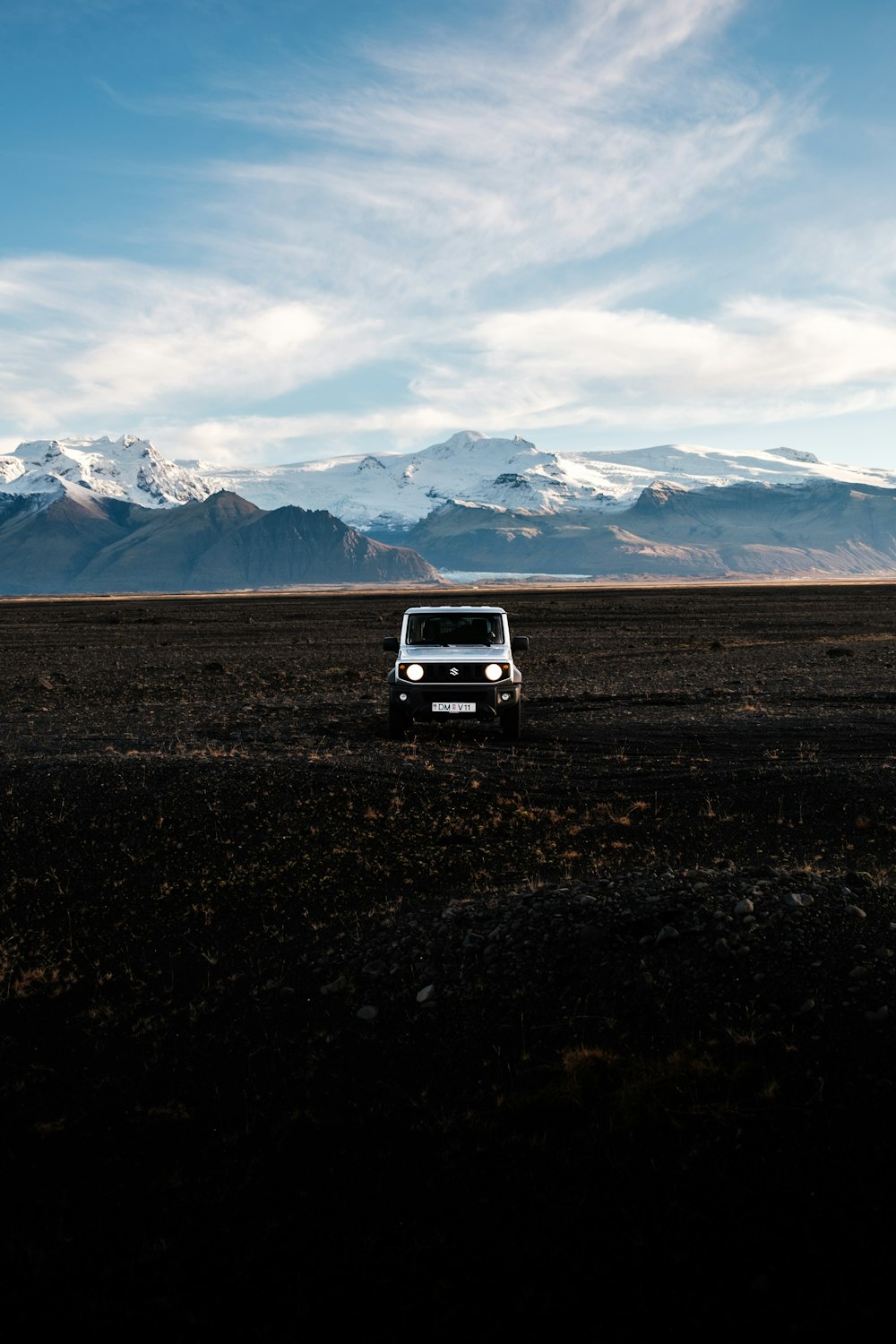 a car parked in a desert