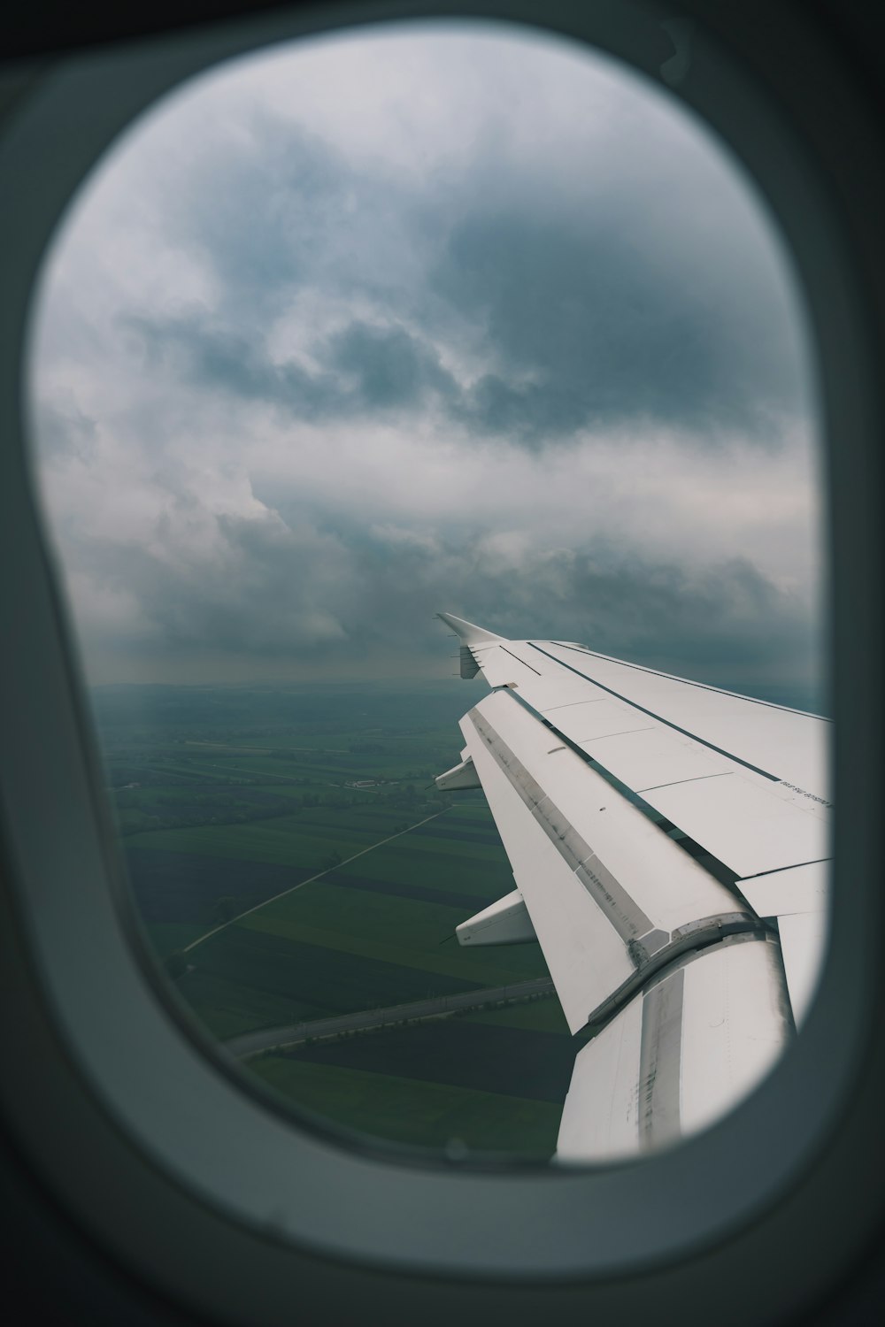 a view of the sea from an airplane window