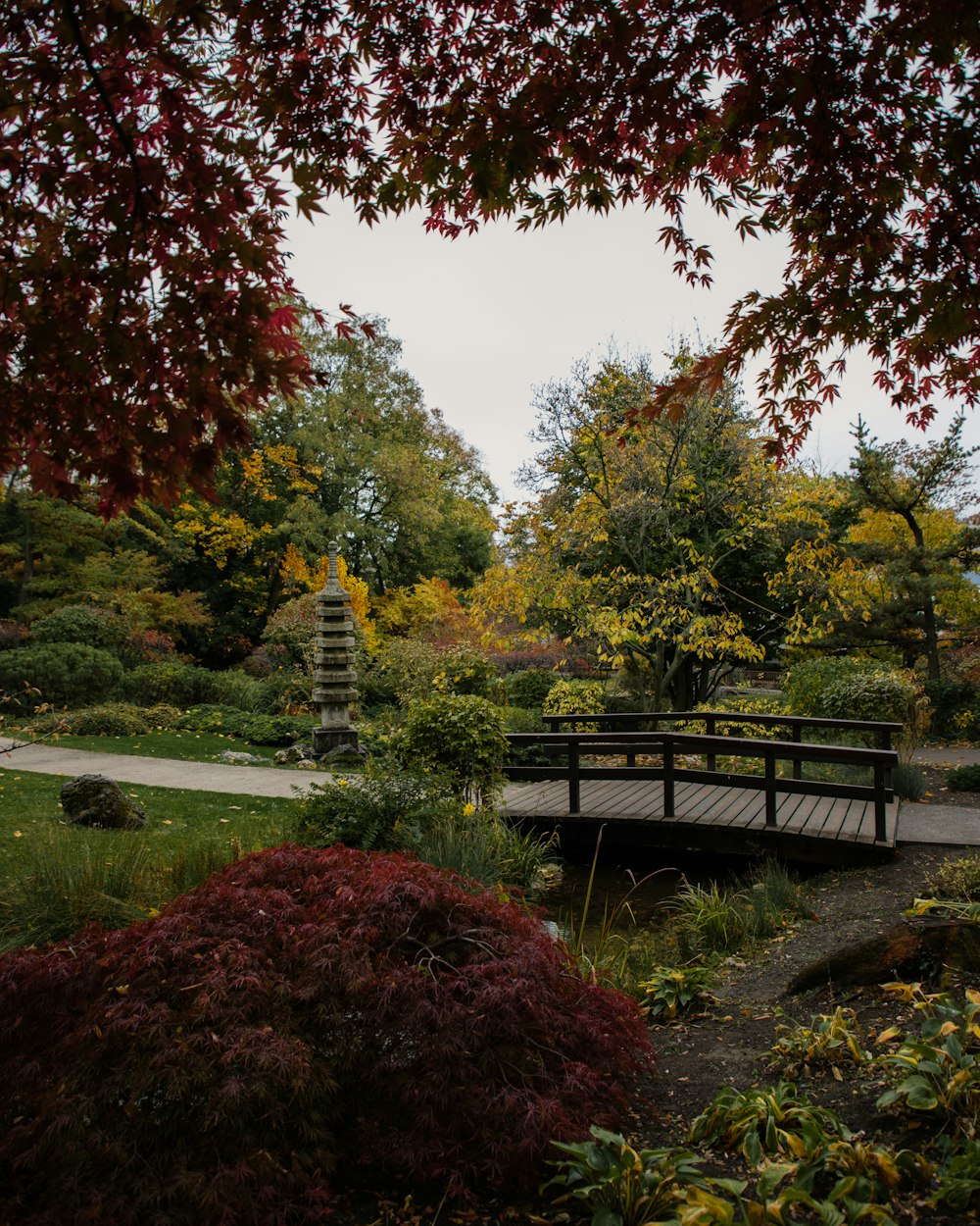 a bridge over a stream