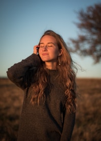 a person with long hair