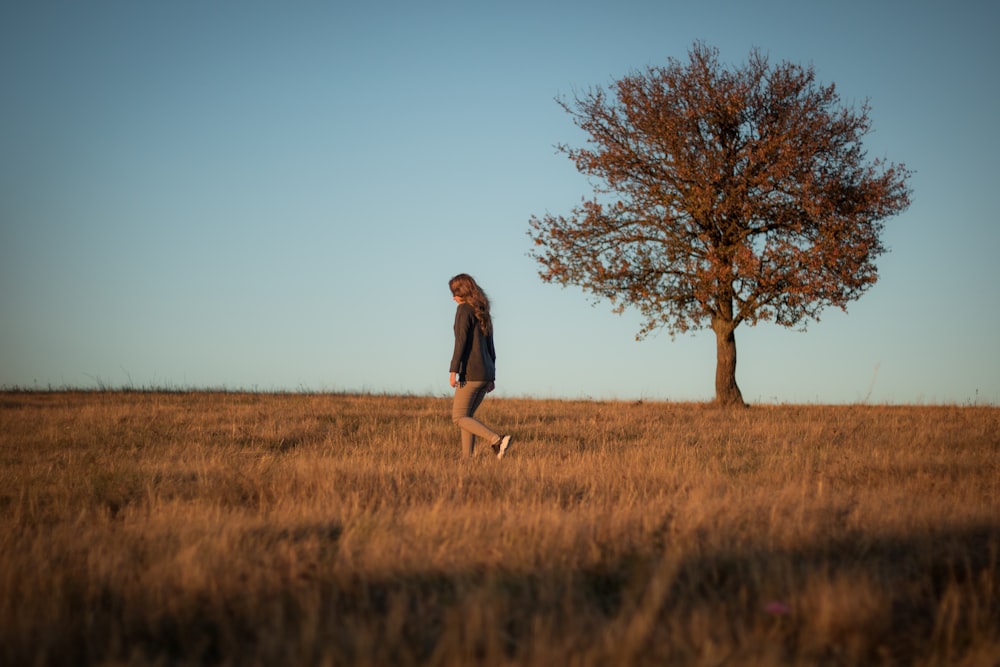 a man running in a field